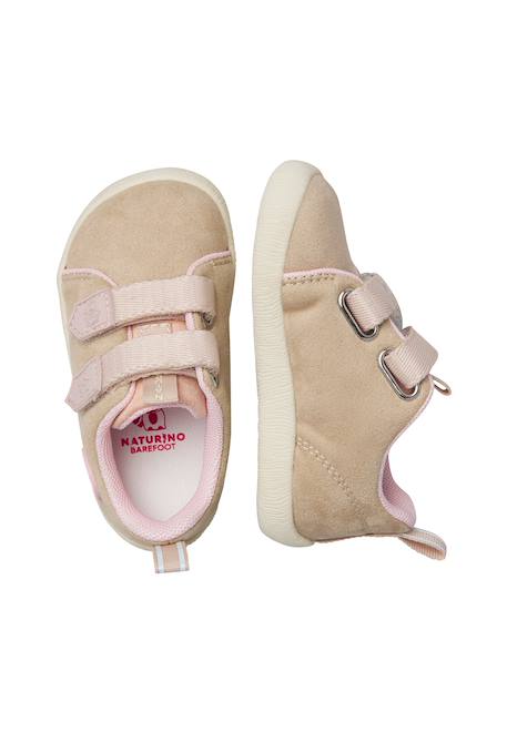 Baskets enfant en simili cuir et tissu yompy à scratch Beige-rose+Marine-vert 4 - vertbaudet enfant 