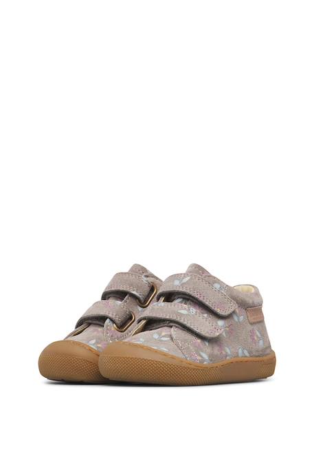 Chaussures premiers pas barefoot bébé fille en daim amur à scratch Gris foncé 5 - vertbaudet enfant 