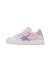 Baskets fille en daim et tissu pailleté pinn à zip Blanc-argenté-rose 3 - vertbaudet enfant 