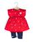 Ensemble robe + bas 100% coton bébé fille Rouge rubis 1 - vertbaudet enfant 