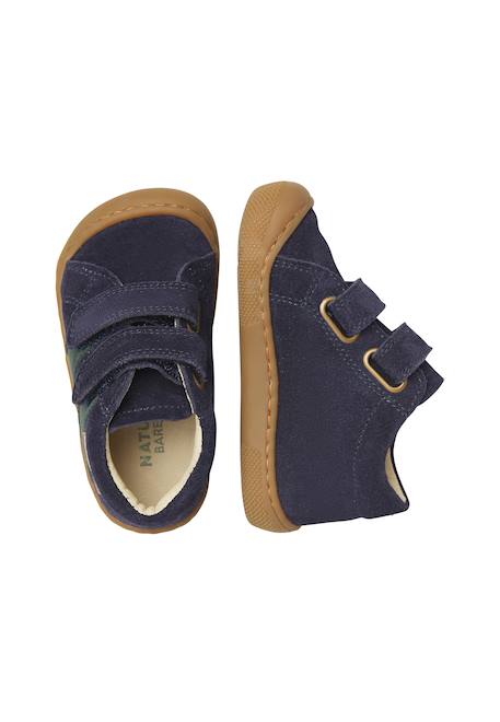 Chaussures barefoot bébé en cuir et daim sabby à scratch Bleu-orange+Cognac-gris foncé+Marron clair+Marron-vert olive 14 - vertbaudet enfant 
