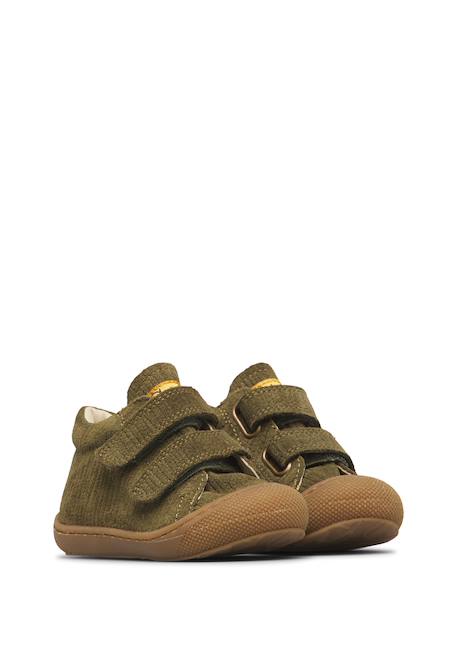 Chaussures premiers pas bébé garçon en daim cocoon à scratch Kaki-marron+Marron-cognac 2 - vertbaudet enfant 