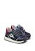 Baskets garçon en cuir et daim nuppi à scratch Bleu marine-rouge 2 - vertbaudet enfant 