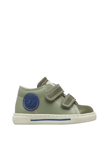 Baskets bébé garçon en cuir michael 3 Kaki-bleu+Orange-bleu 1 - vertbaudet enfant 