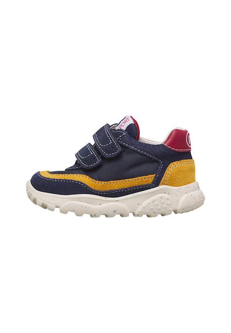 Baskets garçon en daim et tissu amantea 2 à scratch Marine-citrouille 3 - vertbaudet enfant 