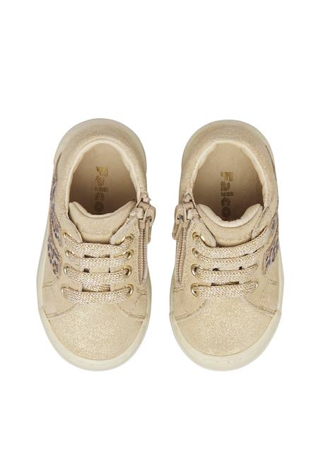 Baskets bébé fille en daim gazer à zip Platine-marron 4 - vertbaudet enfant 