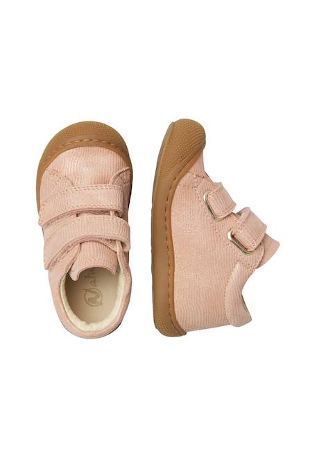 Chaussures premiers pas bébé fille en daim cocoon à scratch Rose poudré-marron 4 - vertbaudet enfant 