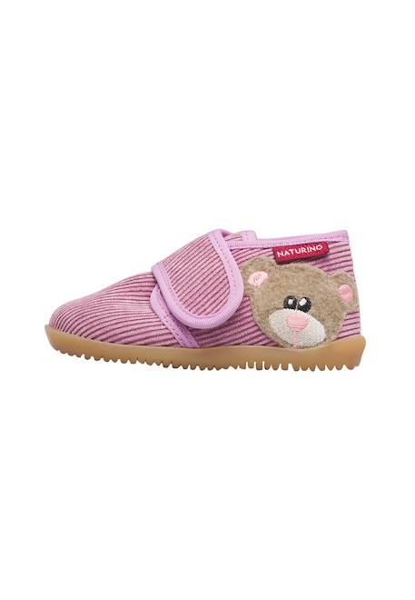 Chaussons bébé en tissu carillon, avec patch ours Céleste-beige+Rose-beige 8 - vertbaudet enfant 