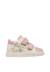 Baskets bébé fille en cuir et daim xema à scratch Blanc-rose 1 - vertbaudet enfant 
