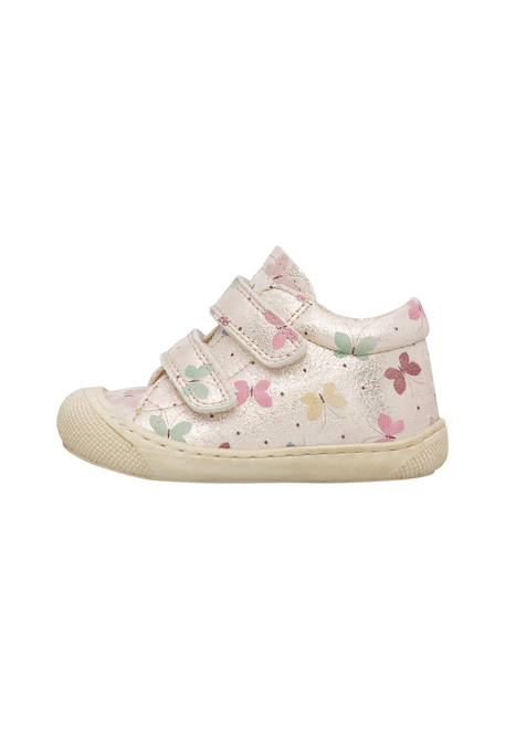 Chaussures premiers pas bébé fille en cuir cocoon à scratch Platine-rose 3 - vertbaudet enfant 