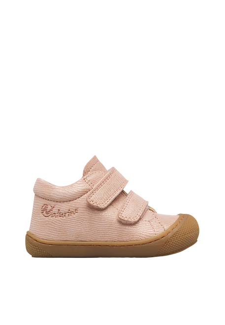 Chaussures premiers pas bébé fille en daim cocoon à scratch Rose poudré-marron 1 - vertbaudet enfant 
