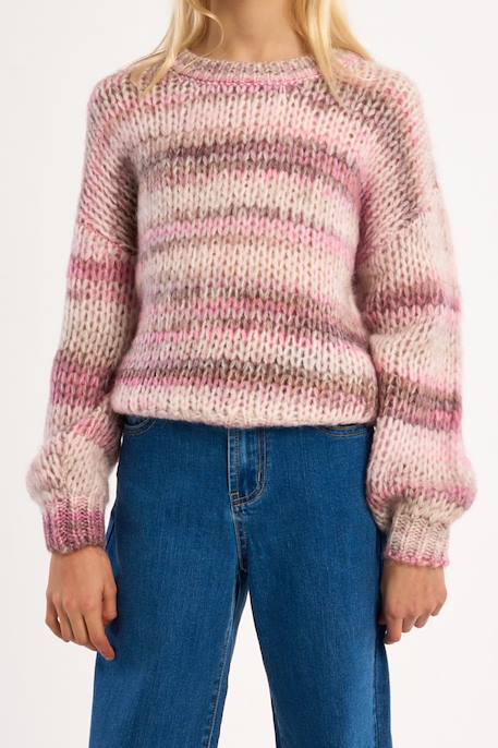 Pull en tricot tie-dye - fille Camel+Rose 9 - vertbaudet enfant 