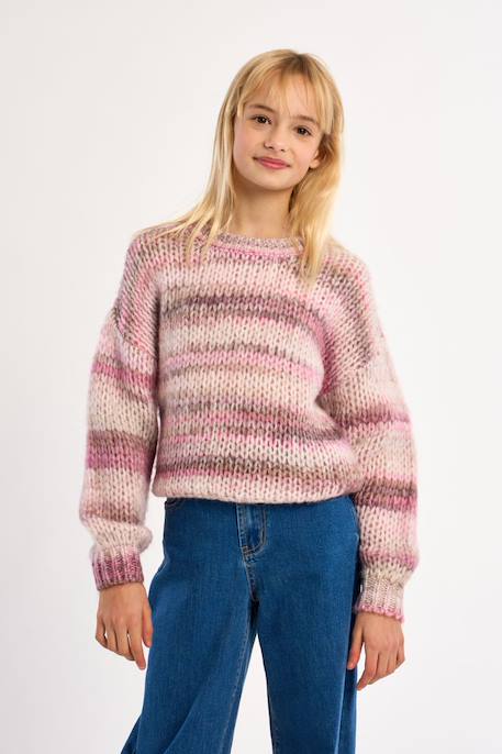 Pull en tricot tie-dye - fille Camel+Rose 8 - vertbaudet enfant 