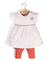 Ensemble robe + bas 100% coton bébé fille Fond naturel raye terracotta 1 - vertbaudet enfant 