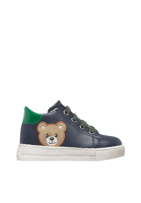 Baskets bébé garçon en cuir geordi 3 Bleu-vert 1 - vertbaudet enfant 