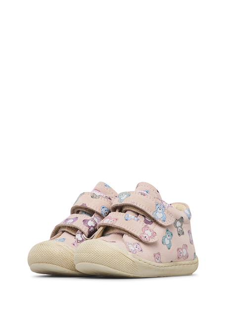 Chaussures premiers pas bébé fille en daim cocoon à scratch Rose poudré-céleste 5 - vertbaudet enfant 