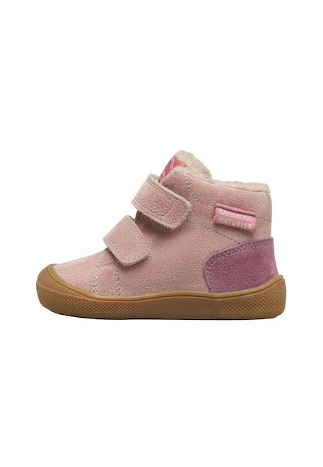 Bottines barefoot fille en daim spinni à scratch, imperméables Rose-magnolia 3 - vertbaudet enfant 