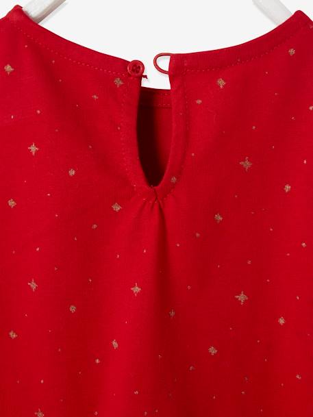 Robe fille imprimée étoiles irisées bleu canard+rouge foncé imprimé 7 - vertbaudet enfant 
