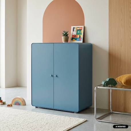 Commode armoire métal 2 portes - tribeca Beige+Bleu+Noir+Terracotta 7 - vertbaudet enfant 