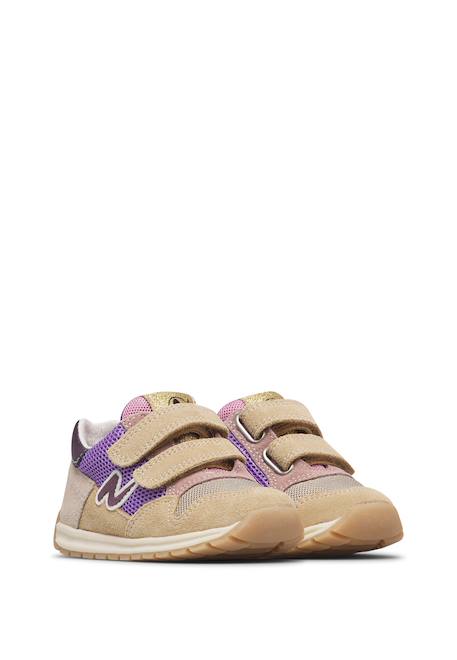 Baskets enfant en daim et tissu sammy 3 à scratch Beige-lilas+Marine-blanc-vert+Marron-vert-bleu ciel+Rose-sauge-blanc 2 - vertbaudet enfant 