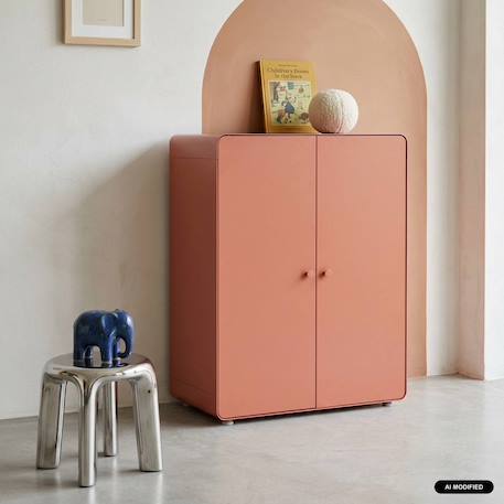 Commode armoire métal 2 portes - tribeca Beige+Bleu+Noir+Terracotta 19 - vertbaudet enfant 