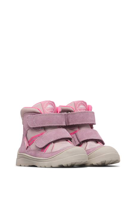 Bottes enfant en daim et tissu technique graysy à scratch, imperméables Magnolia-rose 2 - vertbaudet enfant 