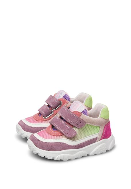 Baskets enfant en daim et tissu amantea 2 à scratch Bleu ciel-vert+Rose-vert 10 - vertbaudet enfant 