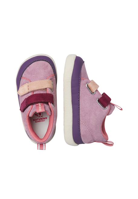 Baskets montantes enfant en simili cuir et synthétique yompy high à scratch Pourpre foncé-rose 4 - vertbaudet enfant 