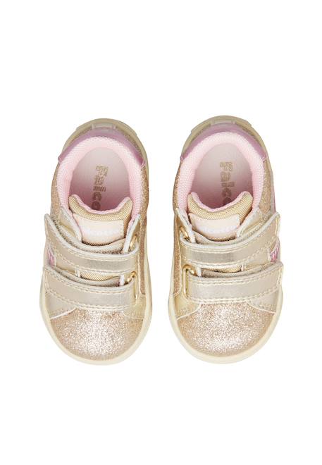 Baskets bébé fille en cuir et tissu truby à scratch Rose-platine 4 - vertbaudet enfant 