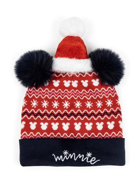 Bonnet minnie mouse enfant gamme noël en maille chaude extensible, taille unique Rose 3 - vertbaudet enfant 
