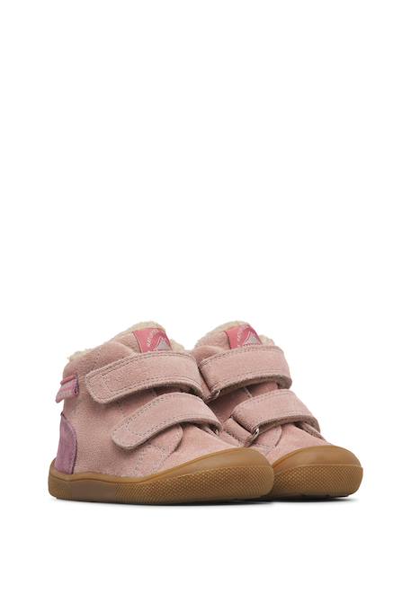 Bottines barefoot fille en daim spinni à scratch, imperméables Rose-magnolia 2 - vertbaudet enfant 
