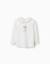T-shirt en coton à manches longues et imprimé vase de fleurs Blanc 1 - vertbaudet enfant 