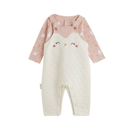 Ensemble salopette bébé matelassé et t-shirt miette Rose 2 - vertbaudet enfant 