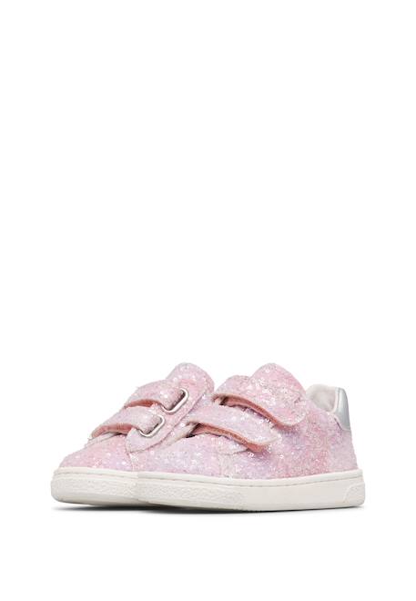 Baskets fille en tissu hasselt 2 à scratch, avec paillettes Rose-blanc-argenté 5 - vertbaudet enfant 