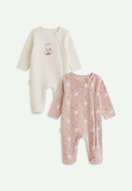 Lot de 2 pyjamas bébé ouverture zippée miette Rose 1 - vertbaudet enfant 