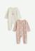 Lot de 2 pyjamas bébé ouverture zippée miette Rose 1 - vertbaudet enfant 