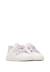 Baskets bébé fille en cuir et tissu hasselt 2 à scratch, avec paillettes Blanc-rose 2 - vertbaudet enfant 