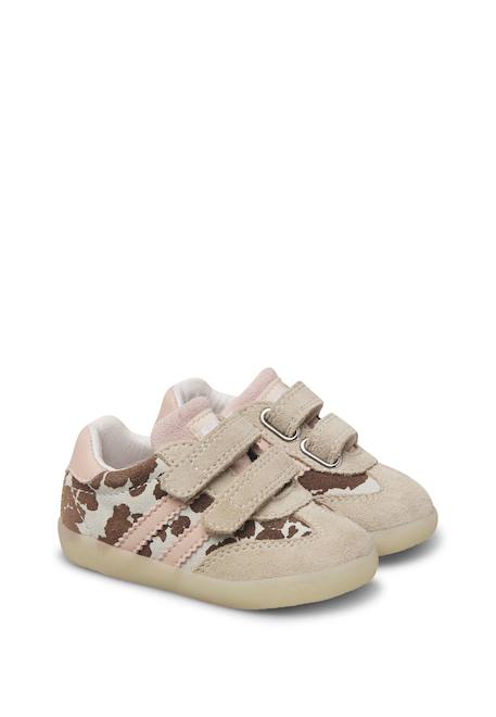 Baskets bébé fille en cuir et daim vimby à scratch Beige-marron 2 - vertbaudet enfant 