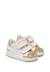 Baskets bébé fille en cuir et tissu kiner à scratch Blanc-platine 2 - vertbaudet enfant 