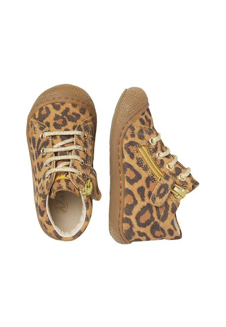 Chaussures premiers pas bébé fille en daim cocoon à zip Marron-platine 4 - vertbaudet enfant 