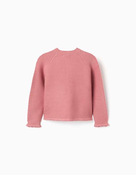 Cardigan en maille avec détails torsadés Rose 2 - vertbaudet enfant 