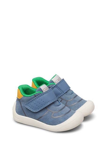 Chaussures premiers pas bébé en simili cuir free 2 à scratch Bleu-citrouille+Fuchsia-blanc+Kaki-orange+Lilas-rose+Rose poudré-blanc 2 - vertbaudet enfant 