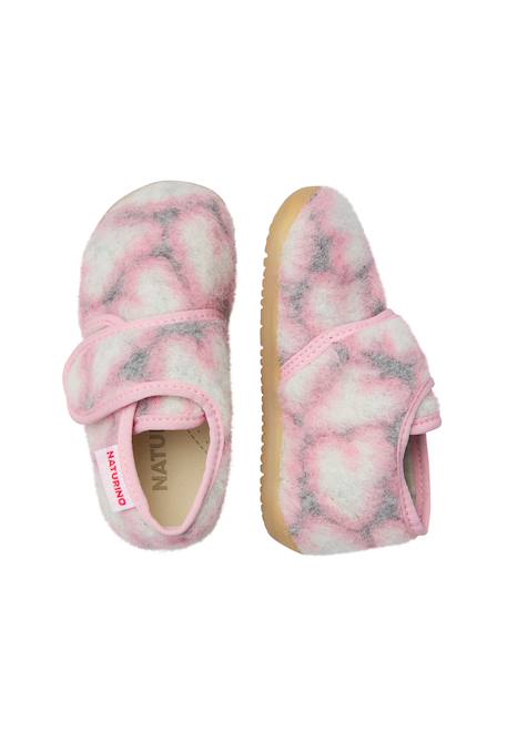Chaussons bébé fille en tissu home Rose-gris 4 - vertbaudet enfant 