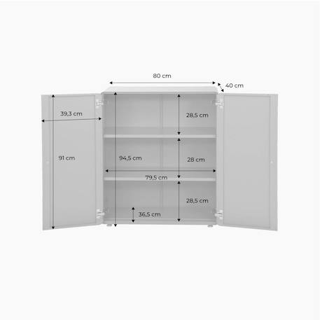 Commode armoire métal 2 portes - tribeca Beige+Bleu+Noir+Terracotta 11 - vertbaudet enfant 