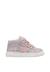 Baskets montantes fille en daim et tissu pailleté pinn high à zip Argent-rose poudré 1 - vertbaudet enfant 