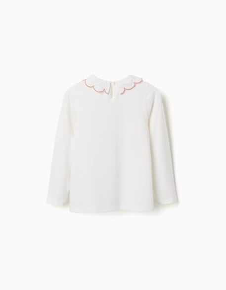 T-shirt en coton à manches longues et imprimé vase de fleurs Blanc 2 - vertbaudet enfant 