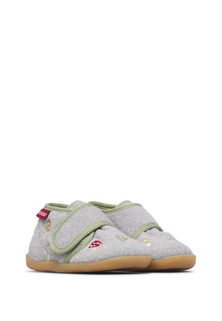 Chaussons enfant en tissu eduns Gris+Rose 2 - vertbaudet enfant 
