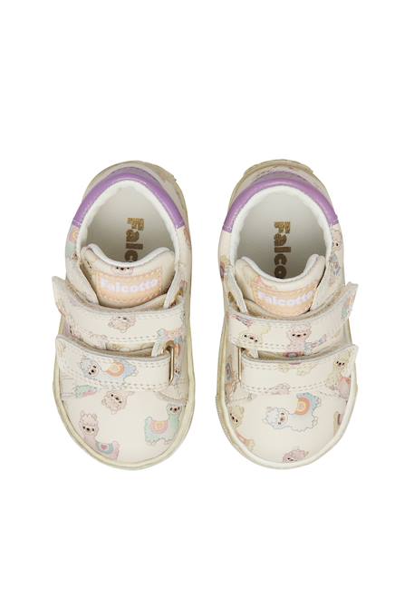 Baskets bébé fille en cuir wompa à scratch Blanc-lilas 4 - vertbaudet enfant 
