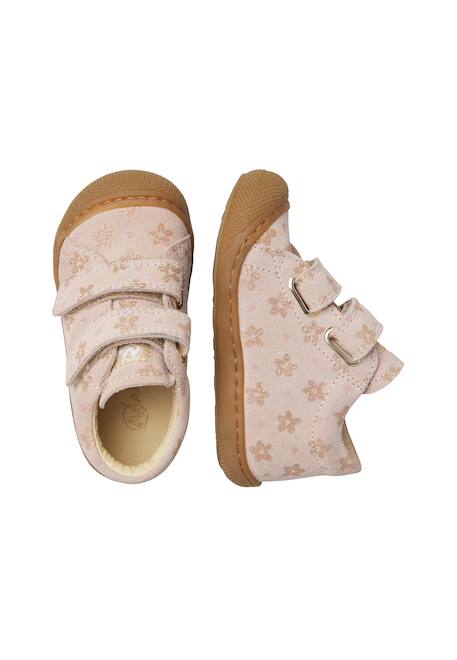 Chaussures premiers pas bébé fille en daim cocoon à scratch Rose poudré-platine 4 - vertbaudet enfant 