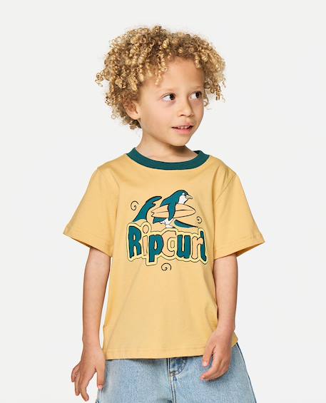 T-shirt enfant paddle out art Jaune délavé+Vert atténué 1 - vertbaudet enfant 